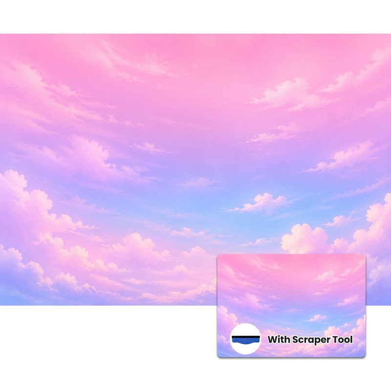 Papier peint adhésif auto-adhésif moderne pour la chambre à coucher avec nuage de soleil L 100 po x l 144 po Peel and Stick