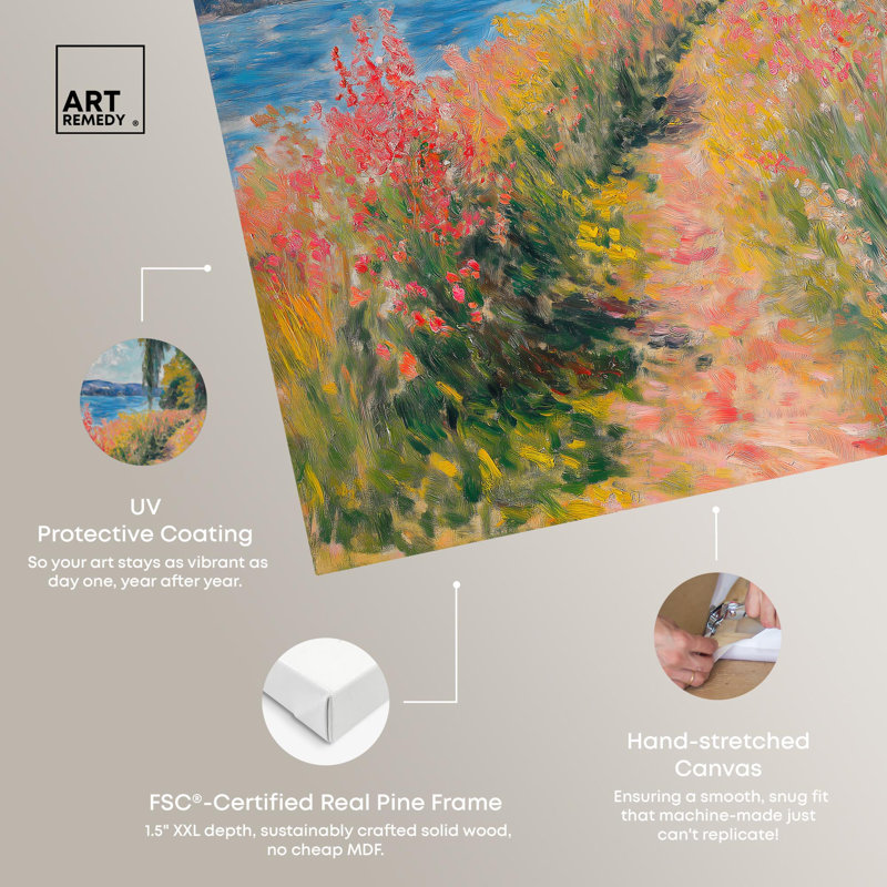 «Floral Coast Walk», toile Monet Coastal par Art Remedy, H 54 po x l 36 po, Toile tendue
