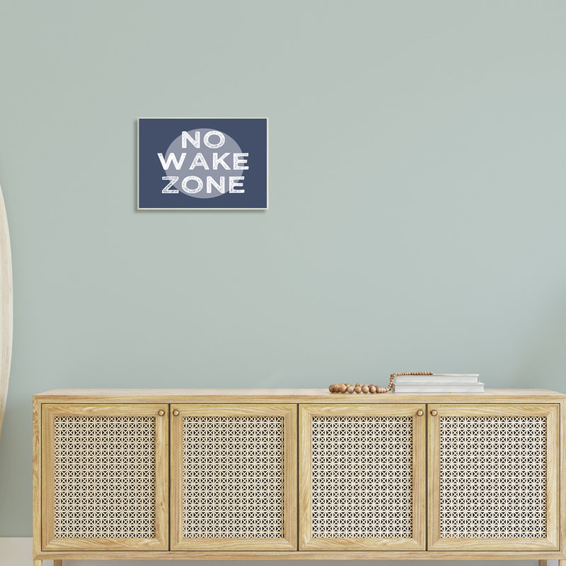 No Wake Zone Circular Background Grunge Textured Words Oversized Wall Plaque Art by Daphne Polselli, Canvas