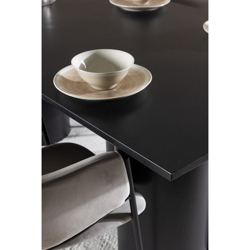 Lombardy 6 - Person Dining Set, Black