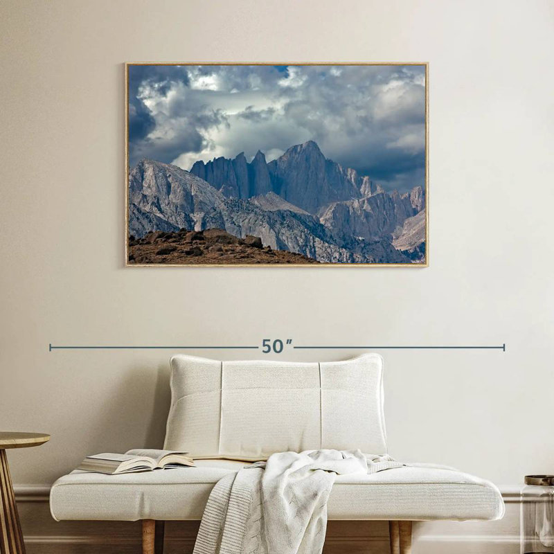 Majestic Mount Whitney, Cadre flottant en bois naturel, 40 po x 27 po