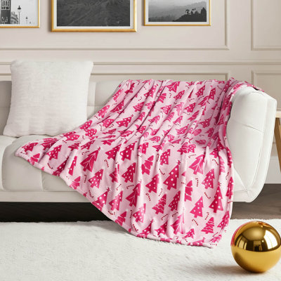 Juicy Couture Snow Trees Plush Throw Blanket