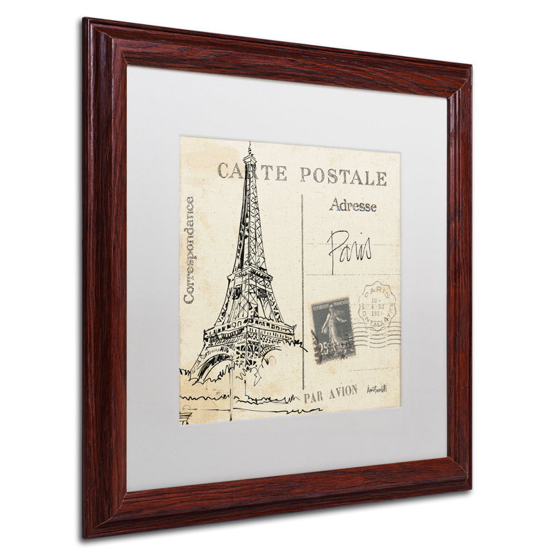 Art graphique encadré Ladzi «Post card Sketches III» par Anne Tavoletti, Blanc, H 16 po x l 16 po, Cadre brun