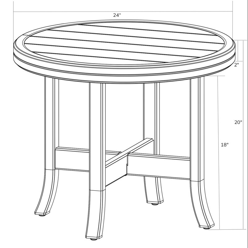Fairborn Outdoor Table, 20" H x 24" W x 24" D