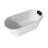 Tangent 59" x 30" Freestanding Soaking Solid Surface Bathtub with Black Bath Pollow