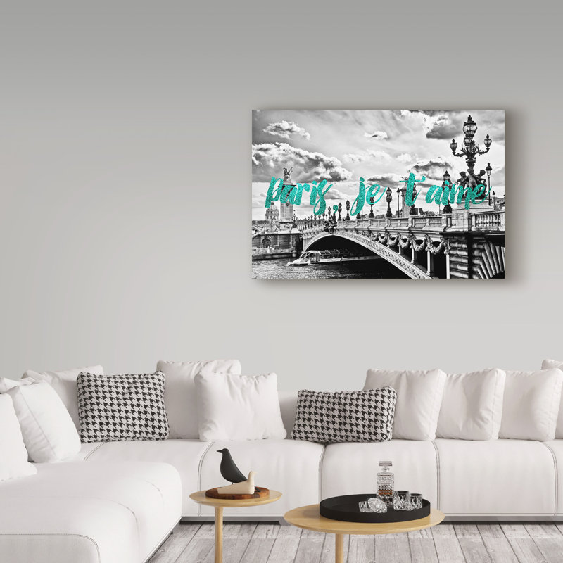 Cosey «Paris je taime Paris Bridge III», reproduction de photo sur toile, H 12 po x l 19 po