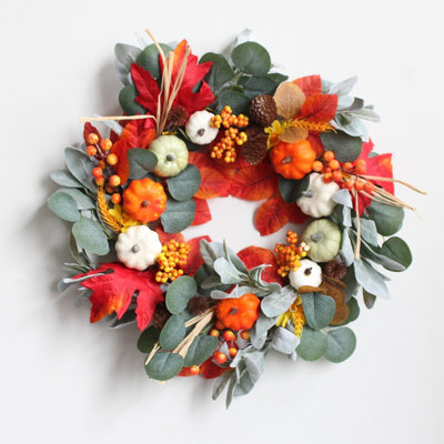 Fall Front Door Wreaths for Thanksgiving Harvest