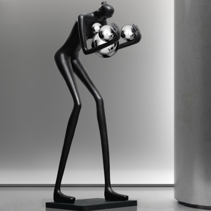 75'' Black Novelty Floor Lamp, Silver