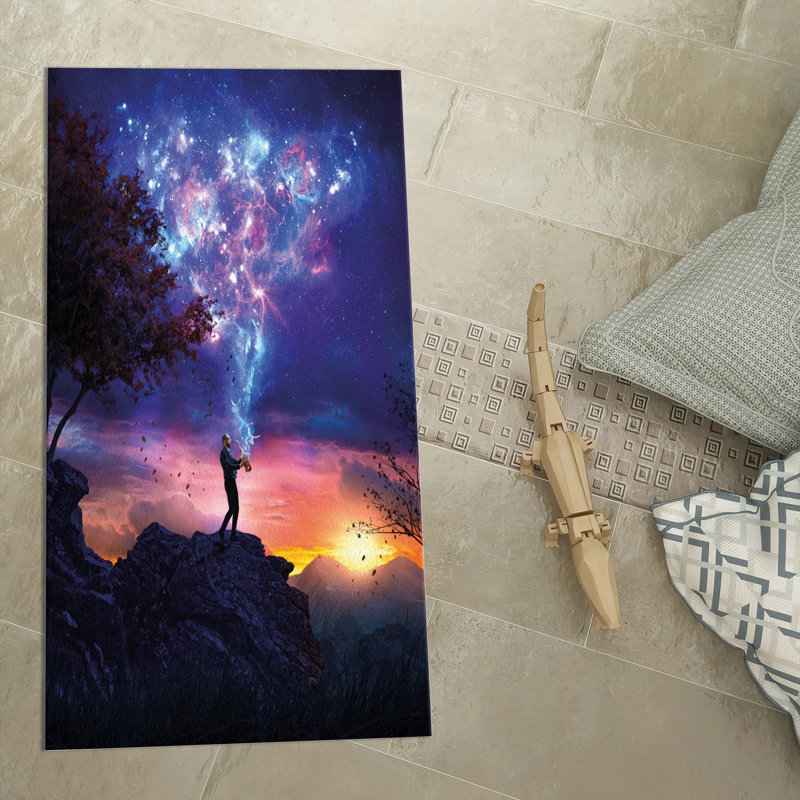Vibrant Floral Design Non Woven Thin Type Printed Rug Perfect for Adding a Touch of Natural Beauty to Your Home Decor