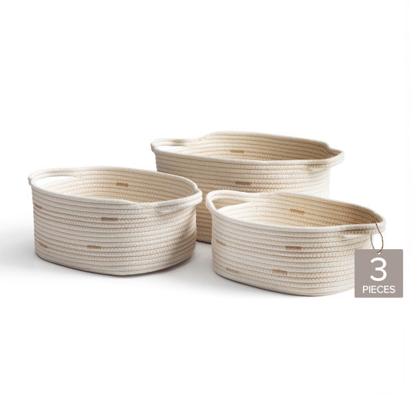 Ensemble de 3 paniers de rangement en corde de tissu, par RGI Home