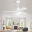 Ventilateur de plafond en bois massif de 48 pouces avec lumière à intensité variable et moteur à courant continu réversible à 6 vitesses-1370100650-1370100647