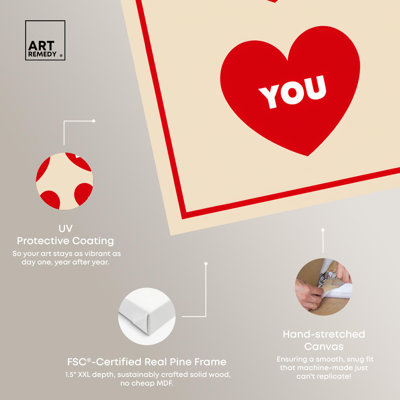 «Heart Sentiments», reproduction d'art sur toile par Art Remedy