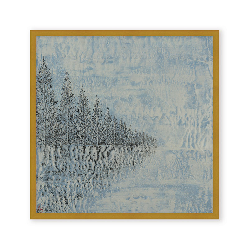 Nature Inspired "Frozen Serenity" Canvas Wall Art By , 20" H x 20" W, Framed Matted Print, Brown
