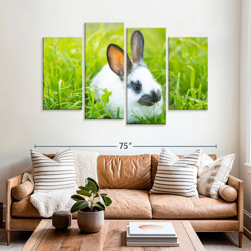 Brampt Grass Munching Rabbit, 42" H x 68" W