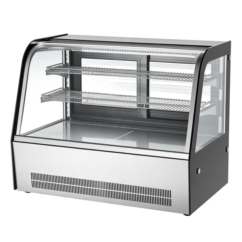 Vitrine réfrigérée, vitrine de comptoir de pâtisserie de 5 pi³ / 145L, réfrigérateur commercial à 2 niveaux avec éclairage DEL, refroidissement TURBO, refroidissement à l'air sans givre, pour la boulangerie et la pâtisserie