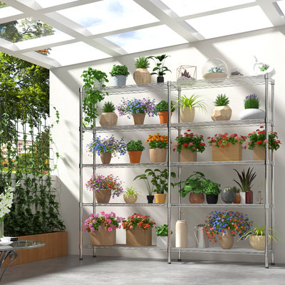 5-Tier Steel Height -Adjustable Storage Rack Heavy Duty Shelving Unit