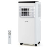 Costway 6500 Btu(10000 Btu Ashrae) Portable Air Conditioner Cools Up To 350 Sq.ft With Fan & Dehumidifier