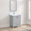 Meuble-lavabo simple 25 po avec plateau en marbre de Carrare et miroir Vallee-57369411