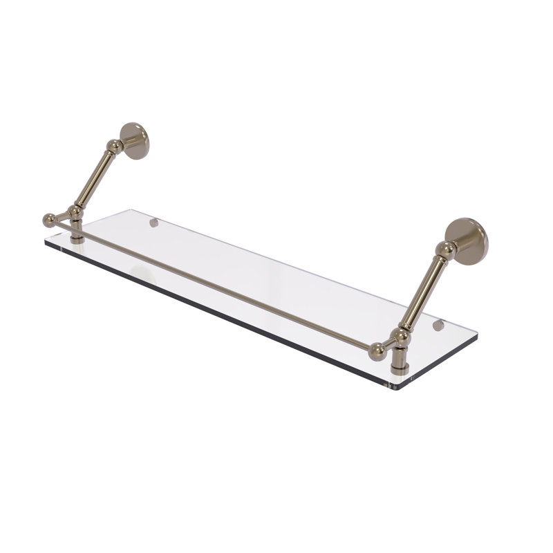Tablette flottante Dalston avec barre de galerie, Étain antique, H 8 po x l 30 po x P 8,6 po