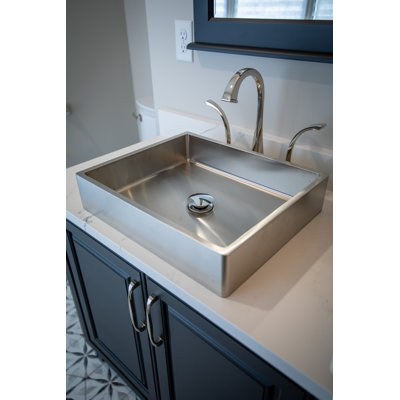 Stainless Steel Rectangular Vessel Bathroom Sink