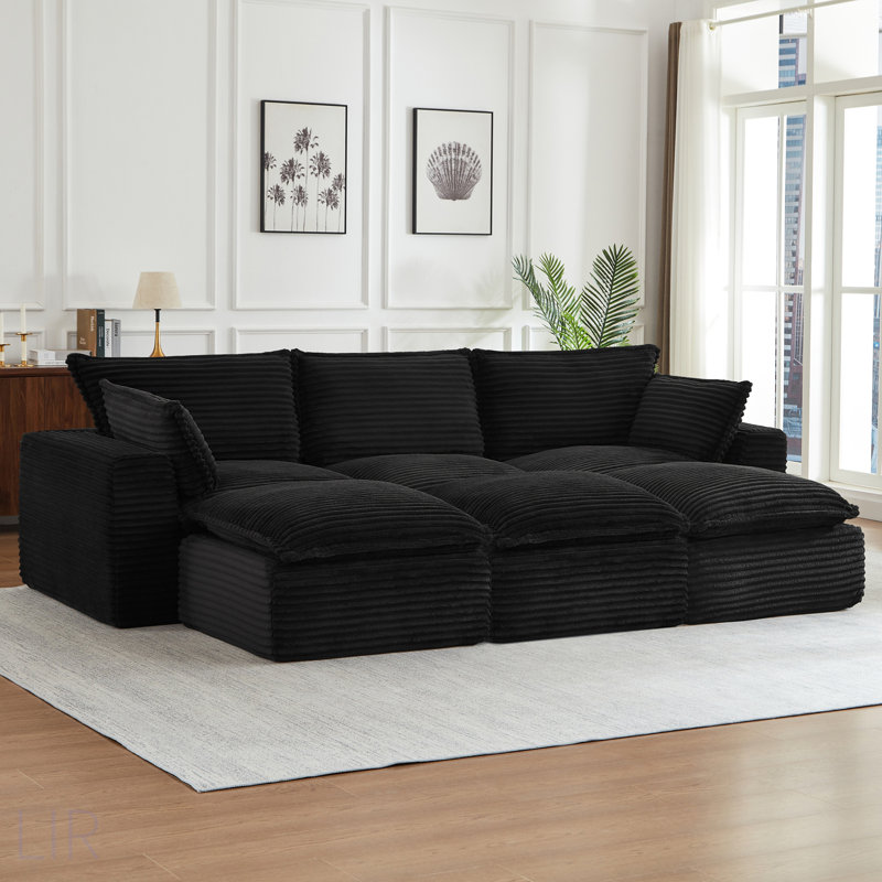 Cloud Sectional Couches For Living Room, Convertible L-Shape Sofa With Ottoman For Plush Comfort And Space Efficiency