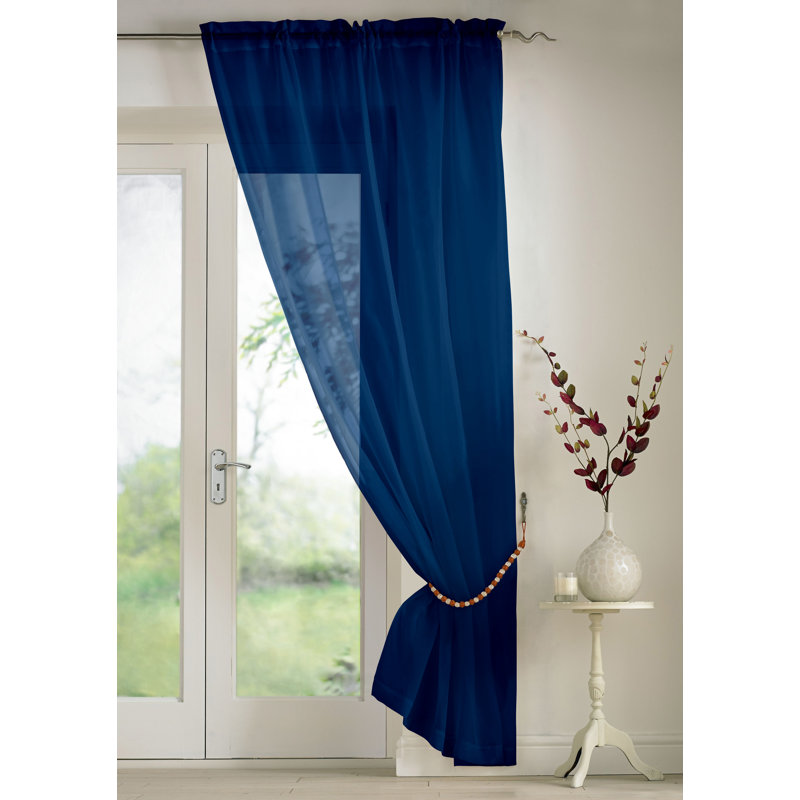 Billerica Sheer Curtain Single Panel, Silver, 145 W x 137 D cm