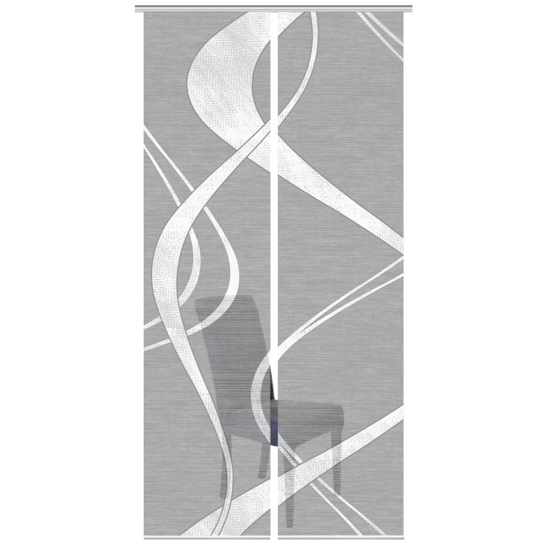 Paulin Semi Sheer Curtain Panel Pair, Grey