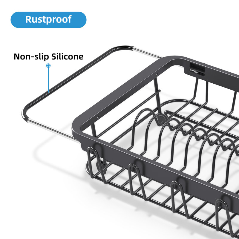 Stainless Steel Dish Rack Expandable Dish Drying Rack Used Over Sink