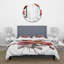 Ensemble de housse de couette Traditional - roses rétro orange et rouge - microfibre de polyester-66392867