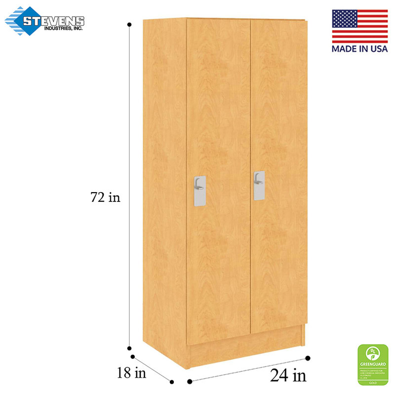 Armoire-penderie double à deux compartiments avec porte, Érable