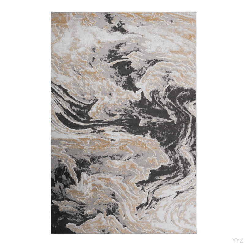 LOOM & LUXE Collection 6X9 Grey /Abstract Non-Shedding Living Room Bedroom Dining Home Office Stylish And Stain Resistant Area Rug