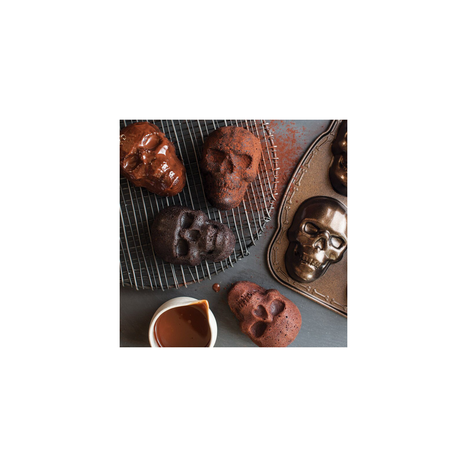 Nordic Ware Fall Harvest Series Skull Cakelet Pan