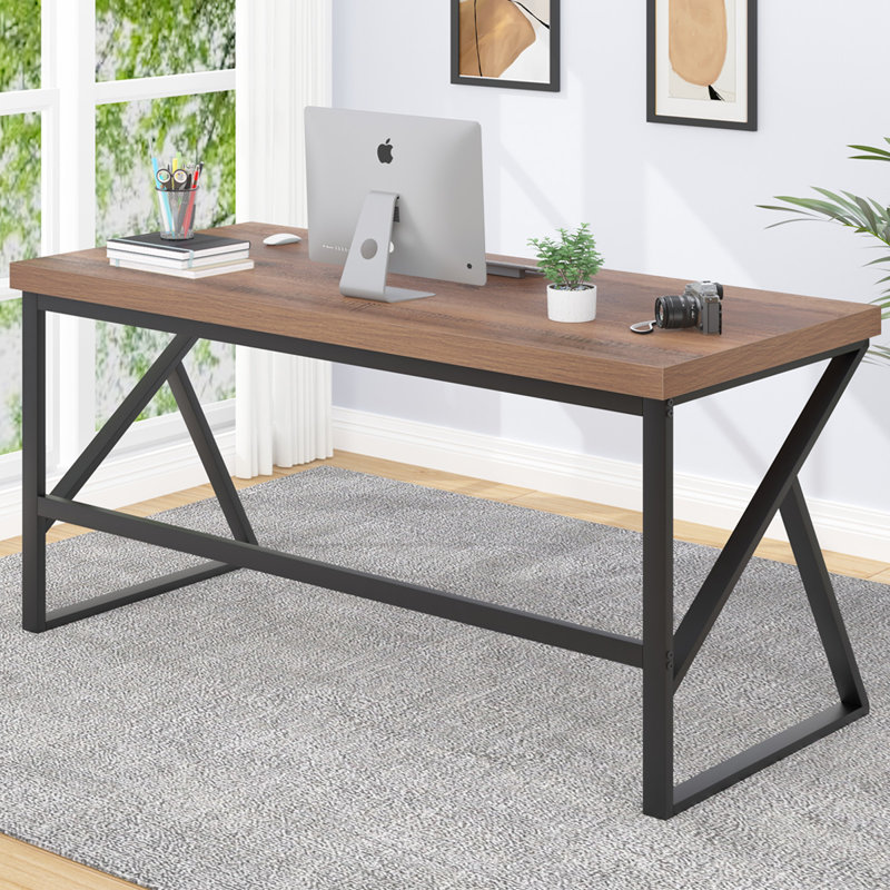 Kelleia Writing Desk, 29.5" H x 60" W x 23.6" D, Rustic Oak