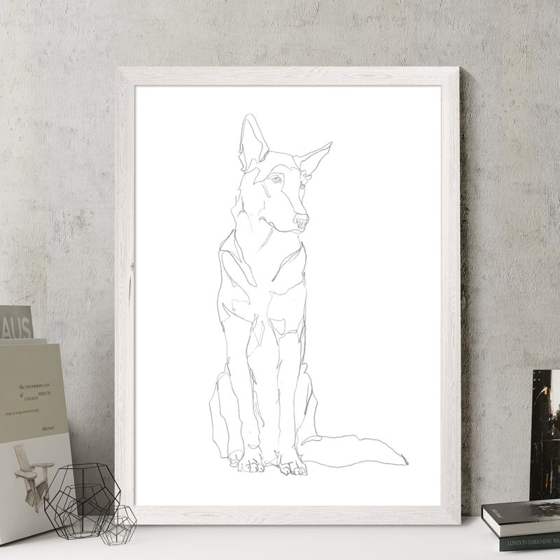 « dog contour i » par paul cezanne-cadre photo, reproduction d’art, H 30 po x l 22 po x P 1,25 po, Cadre de toile blanc