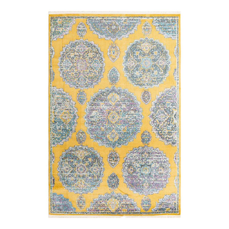 Haefner Floral Indoor Rug, Rectangle 6' x 9'