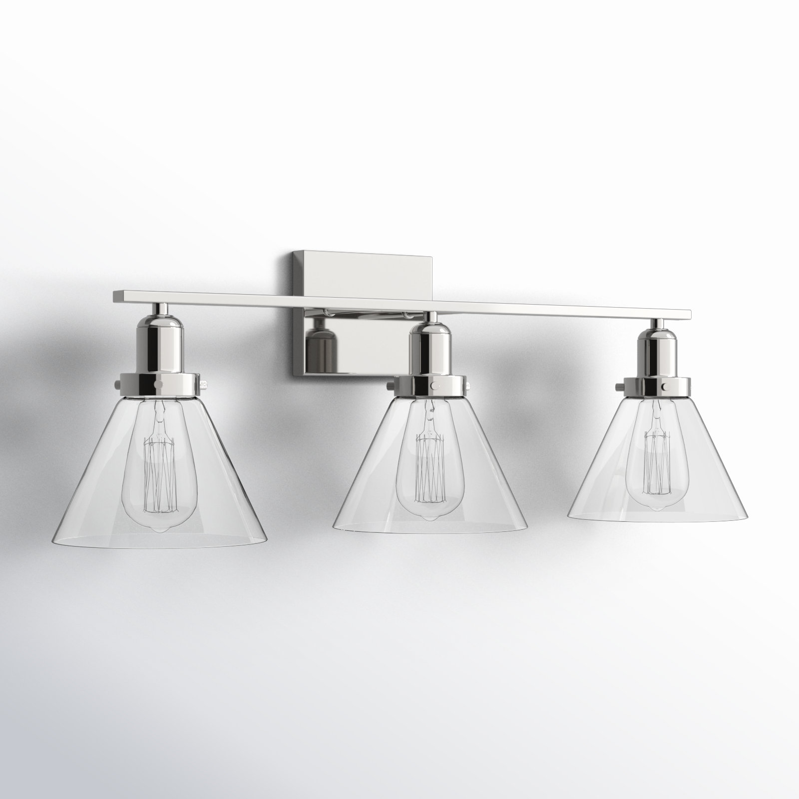 Catalina 3-Light Dimmable Bath Sconce, Polished Nickel