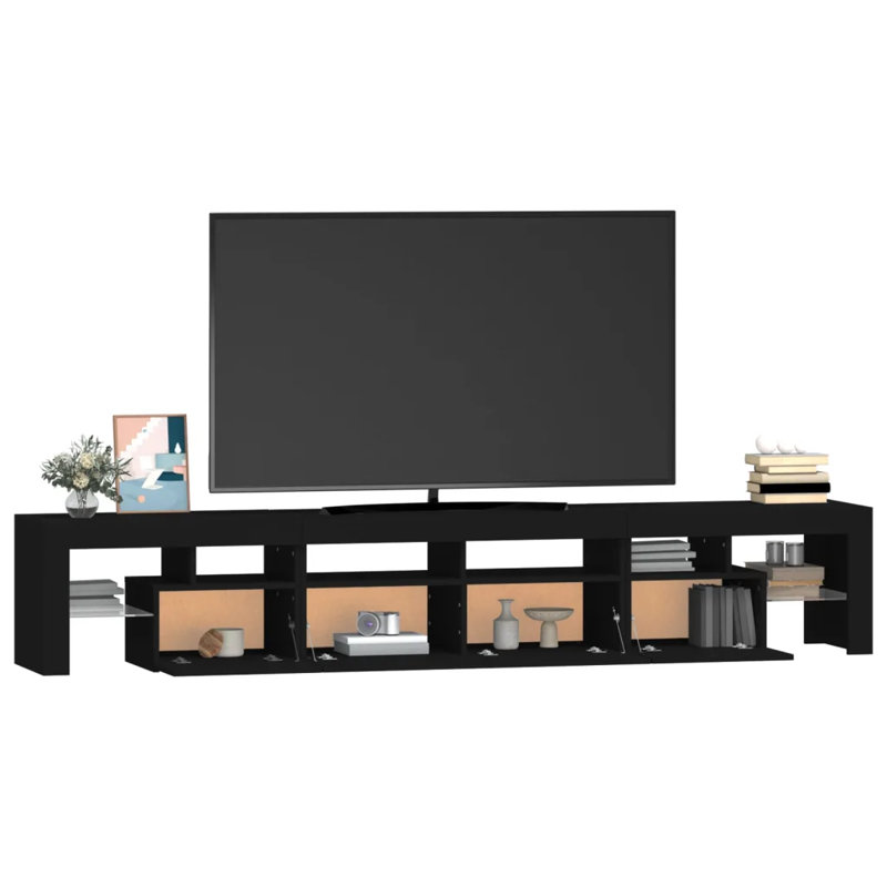 Meuble télé pour téléviseur de 24 po ou moins, Chêne, H 15,7 po x L 102,4 po x l 14,4 po