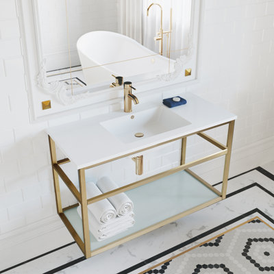 35" Wall-Mounted Single Bathroom Vanity Set