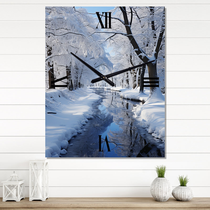 Winter Snowy Serenity II - Horloges murales paysages, Grand
