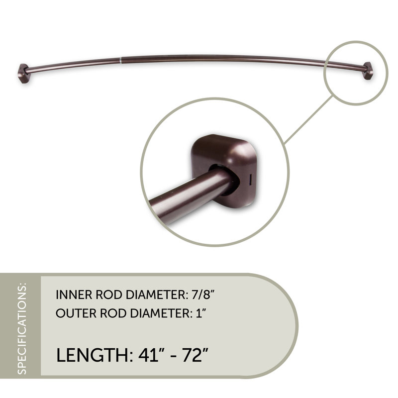 Tringle à rideau de douche 72 po, Bronze