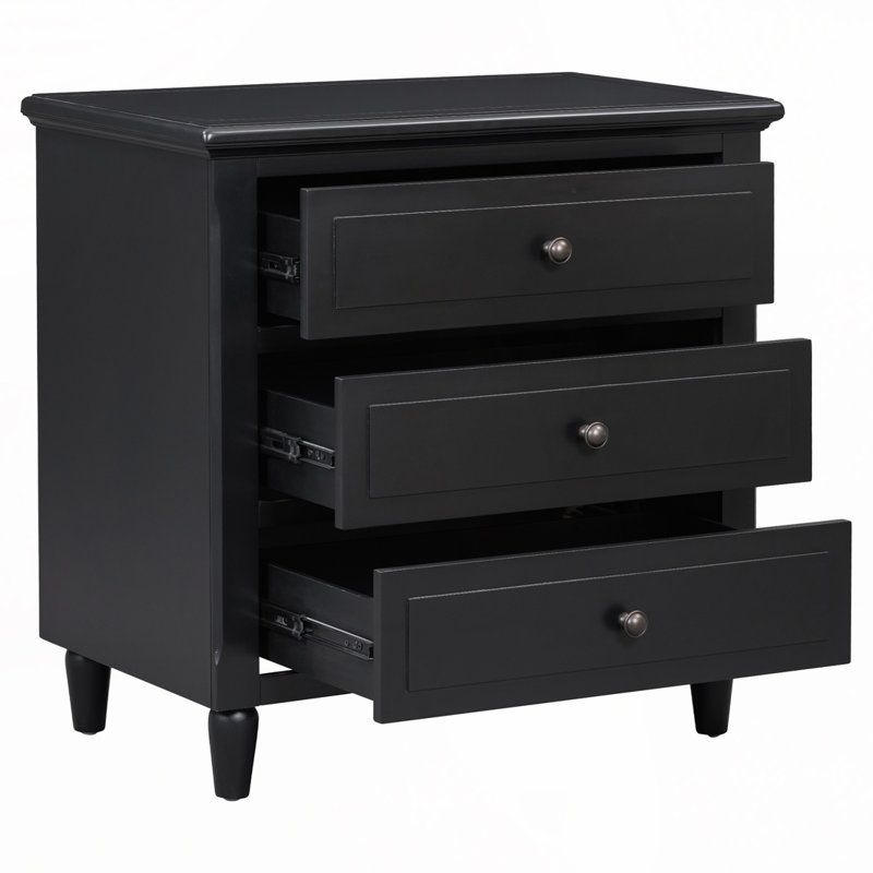 Commode décorative 3 tiroirs, Noir