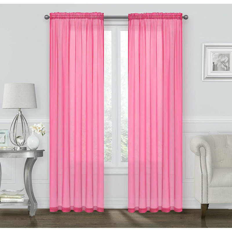 Letman Sheer Sliding Panel Pair, Pink