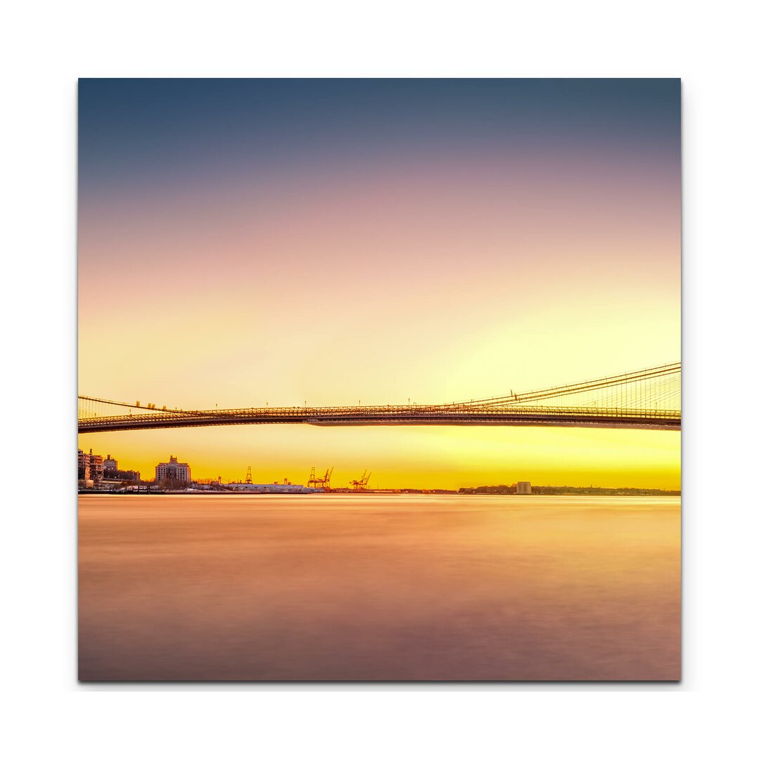 Leinwandbild Brooklyn Bridge bei Sonnenuntergang