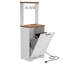 Armoire à ordures inclinable avec station de charge, armoire à poubelle de cuisine avec rangement et organisateur de tasses, armoire de recyclage en bois 10 gallons, armoire à ordures cachée