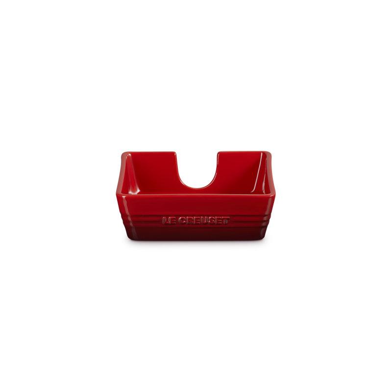 Le Creuset Stoneware Signature Cocktail Napkin Holder 6 In Shallot, Red