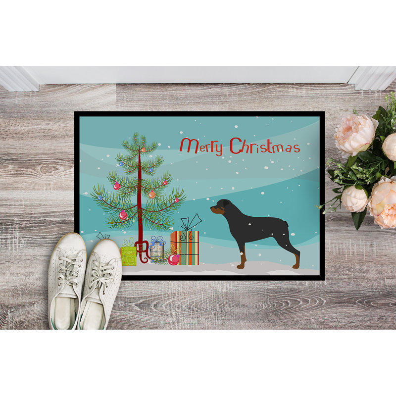 Tapis de porte d’intérieur anti-dérapant rottweiler, Rectangle 2 pi x 3 pi