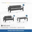 Ensemble de conversation de patio 3 pièces en aluminium 3 pièces, canapé d'extérieur 5 places avec coussins épais et structure et table basse-210074896-210074900