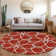 Premium Machine Washable Prisco Red Rug
