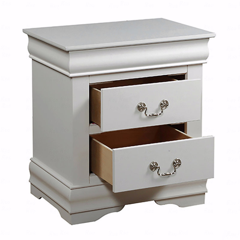 2-Drawer Bedroom Nightstand, White