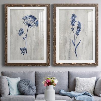 " Indigo Botanical I " 2 - Pieces